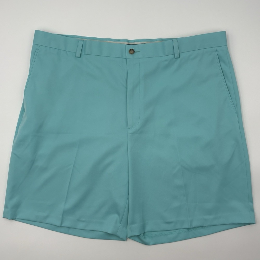 Oxford Golf‎ Super Dry Men Shorts 42 Turquoise Teal Polyester Flat Front